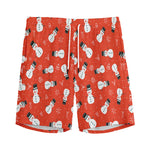 Christmas Snowman Pattern Print Men's Sports Shorts