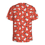Christmas Snowman Pattern Print Men's Sports T-Shirt