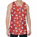 Christmas Snowman Pattern Print Men's Velvet Tank Top