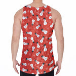 Christmas Snowman Pattern Print Men's Velvet Tank Top