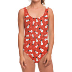 Christmas Snowman Pattern Print One Piece Swimsuit