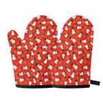Christmas Snowman Pattern Print Oven Mitts