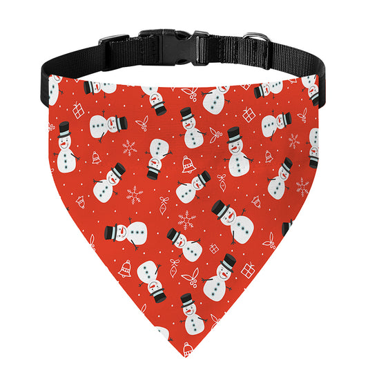 Christmas Snowman Pattern Print Over The Collar Dog Bandana