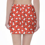 Christmas Snowman Pattern Print Pencil Mini Skirt