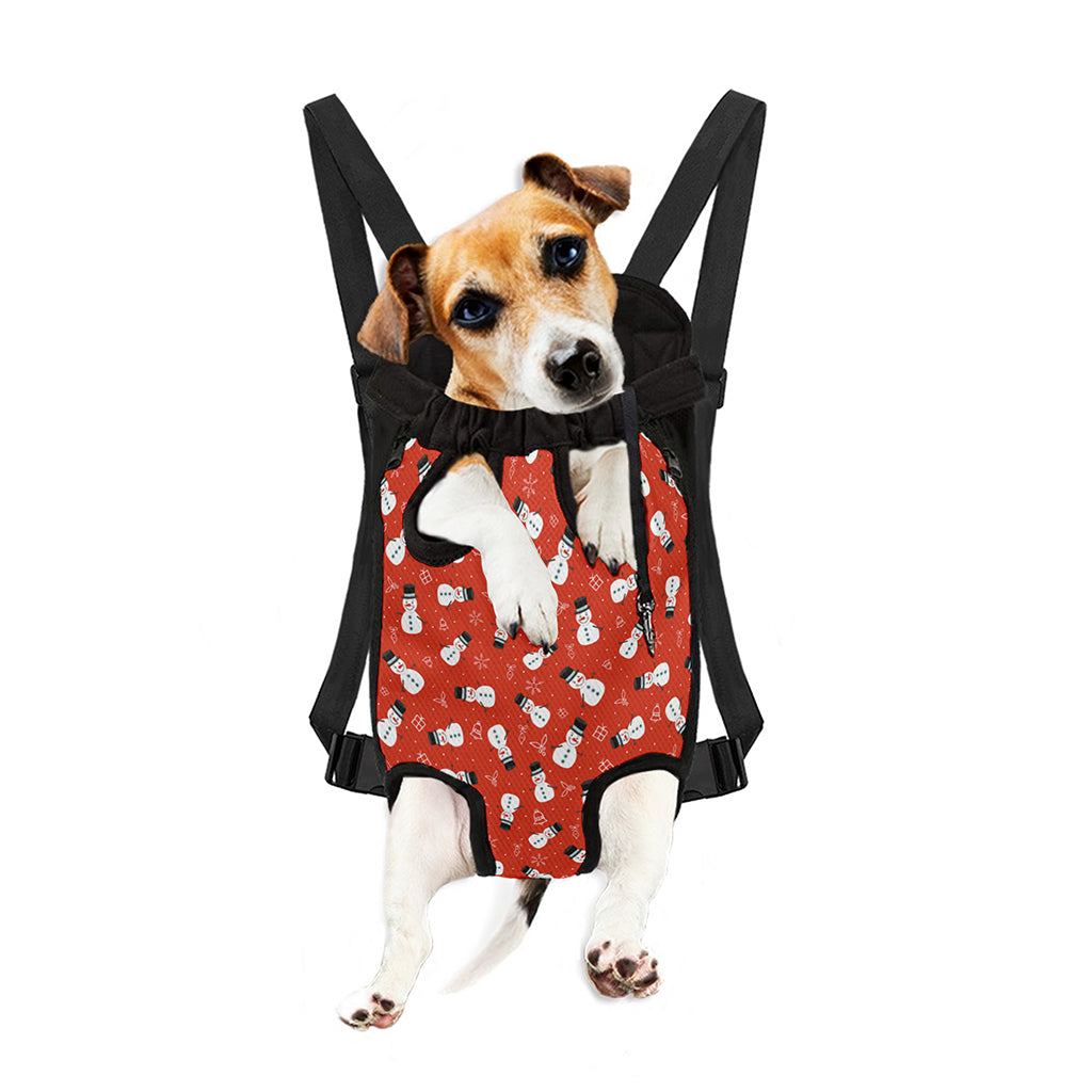 Christmas Snowman Pattern Print Pet Carrier Backpack