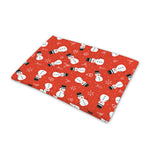Christmas Snowman Pattern Print Pet Cooling Mat Cover