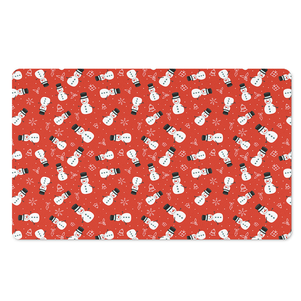 Christmas Snowman Pattern Print Polyester Doormat