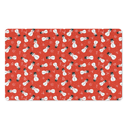 Christmas Snowman Pattern Print Polyester Doormat