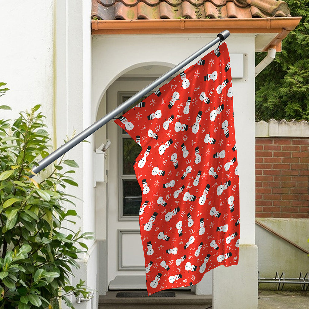 Christmas Snowman Pattern Print Polyester Flag