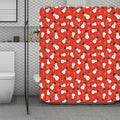 Christmas Snowman Pattern Print Polyester Shower Curtain