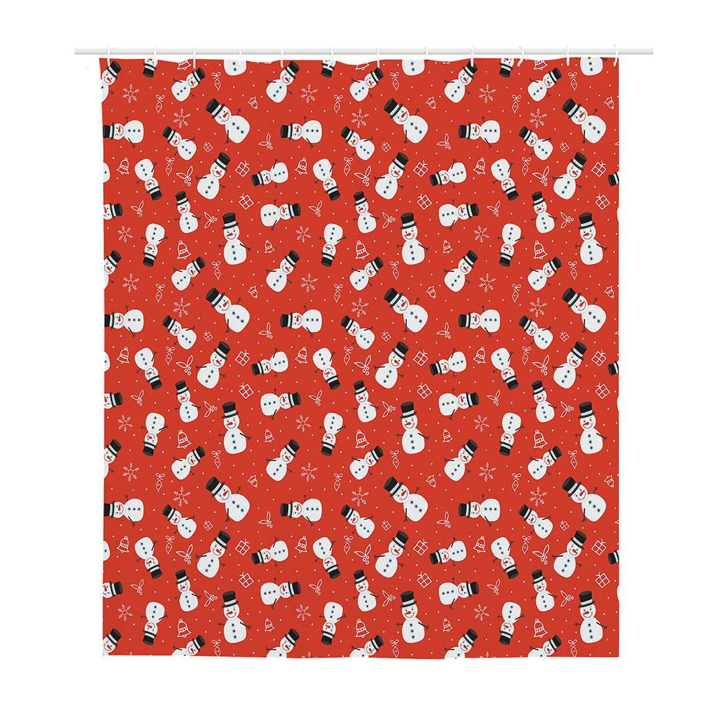 Christmas Snowman Pattern Print Polyester Shower Curtain