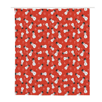 Christmas Snowman Pattern Print Polyester Shower Curtain