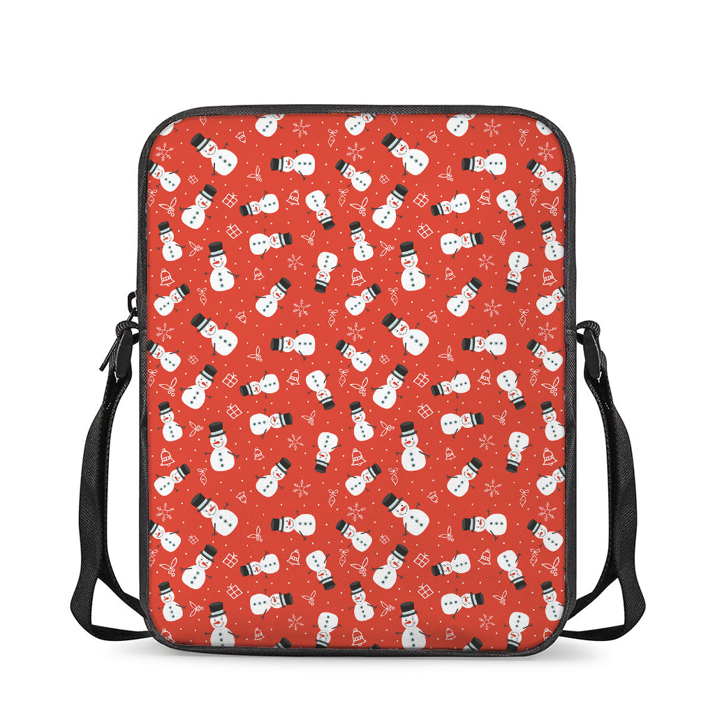 Christmas Snowman Pattern Print Rectangular Crossbody Bag