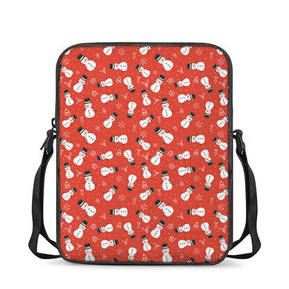 Christmas Snowman Pattern Print Rectangular Crossbody Bag