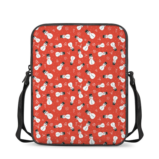 Christmas Snowman Pattern Print Rectangular Crossbody Bag