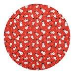Christmas Snowman Pattern Print Round Blanket