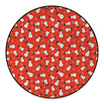 Christmas Snowman Pattern Print Round Floor Mat
