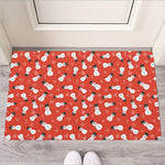 Christmas Snowman Pattern Print Rubber Doormat