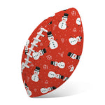 Christmas Snowman Pattern Print Rugby Ball