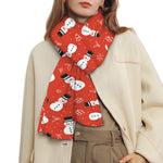Christmas Snowman Pattern Print Scarf