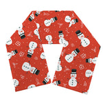 Christmas Snowman Pattern Print Scarf