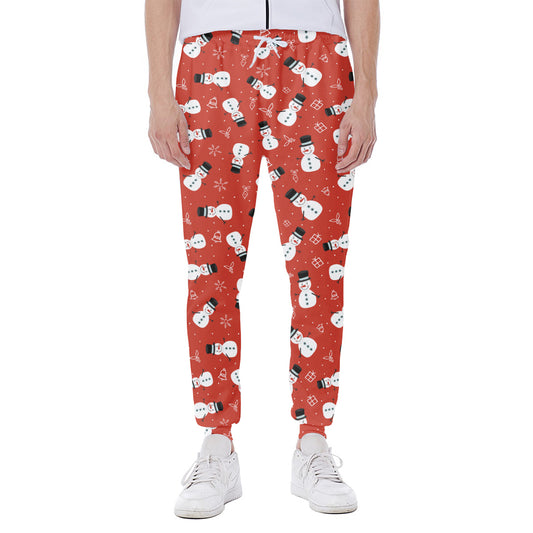 Christmas Snowman Pattern Print Scuba Joggers