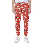 Christmas Snowman Pattern Print Scuba Joggers