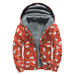 Christmas Snowman Pattern Print Sherpa Lined Zip Up Hoodie