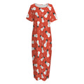 Christmas Snowman Pattern Print Short Sleeve Long Nightdress