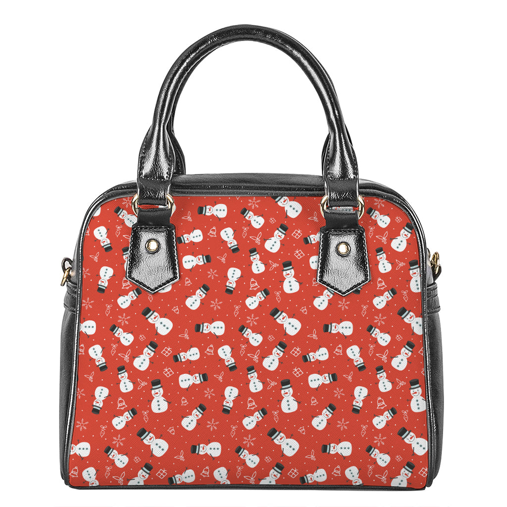 Christmas Snowman Pattern Print Shoulder Handbag