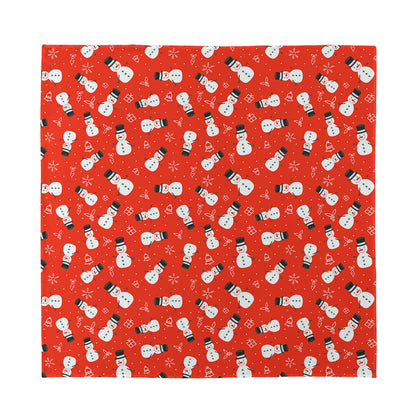 Christmas Snowman Pattern Print Silk Bandana