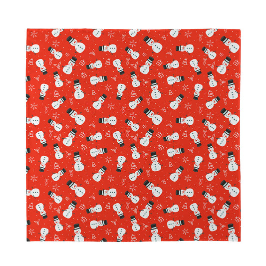 Christmas Snowman Pattern Print Silk Bandana