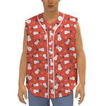Christmas Snowman Pattern Print Sleeveless Baseball Jersey