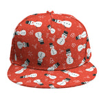 Christmas Snowman Pattern Print Snapback Cap