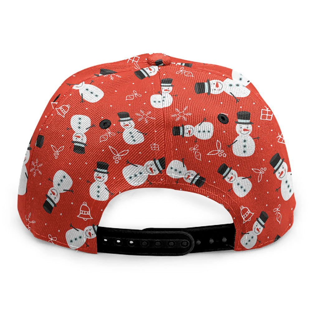 Christmas Snowman Pattern Print Snapback Cap