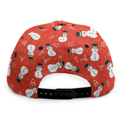 Christmas Snowman Pattern Print Snapback Cap