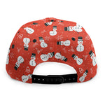 Christmas Snowman Pattern Print Snapback Cap