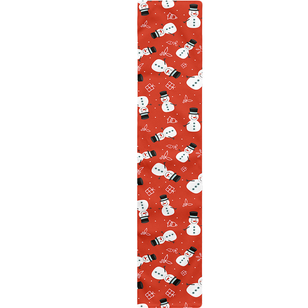 Christmas Snowman Pattern Print Table Runner
