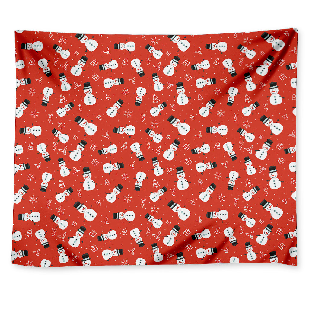 Christmas Snowman Pattern Print Tapestry