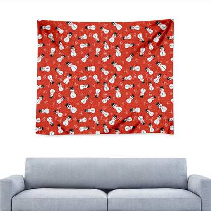 Christmas Snowman Pattern Print Tapestry