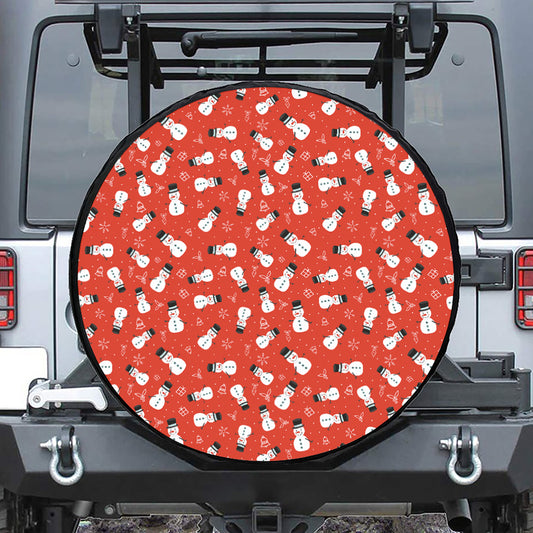 Christmas Snowman Pattern Print Tire Cover