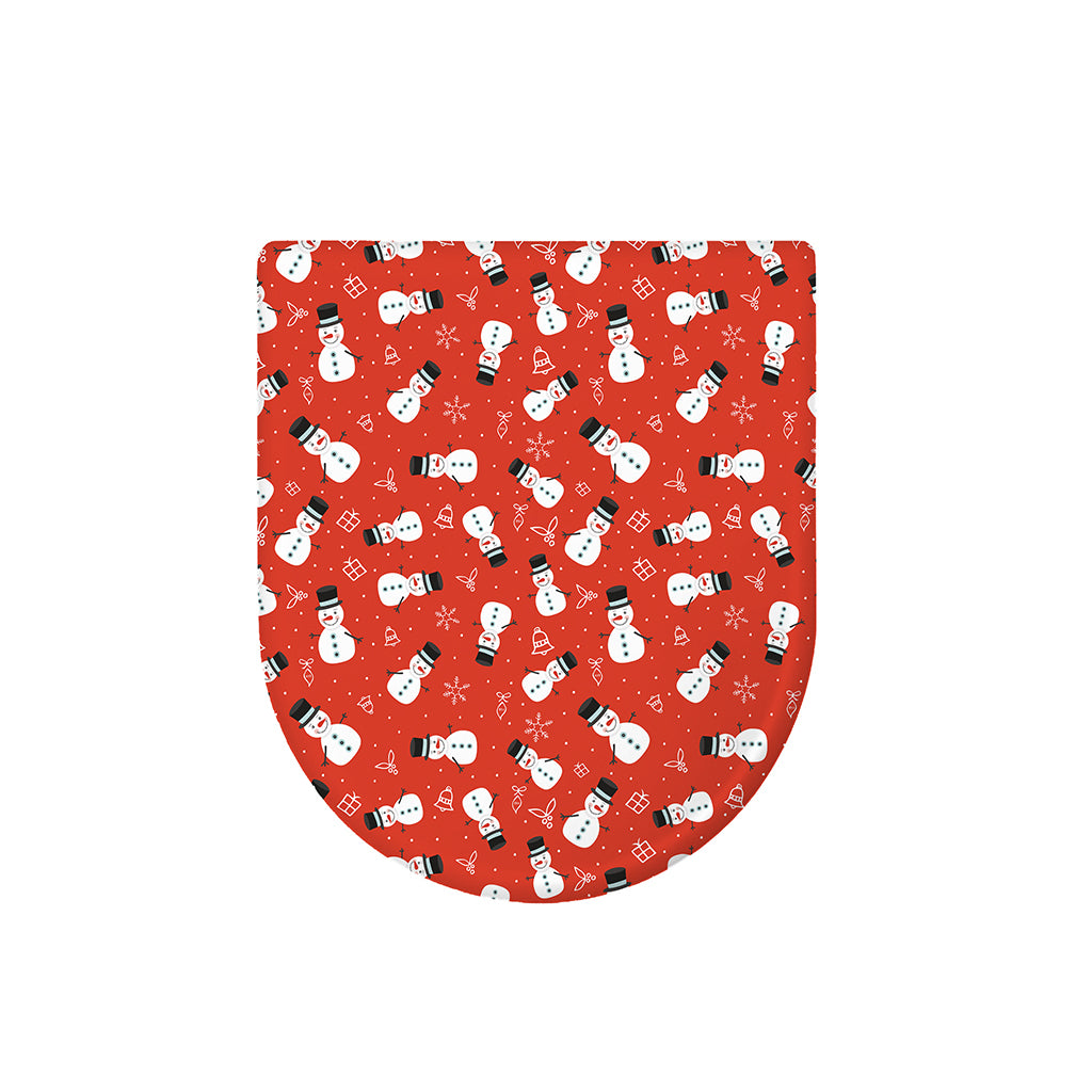 Christmas Snowman Pattern Print Toilet Lid Cover