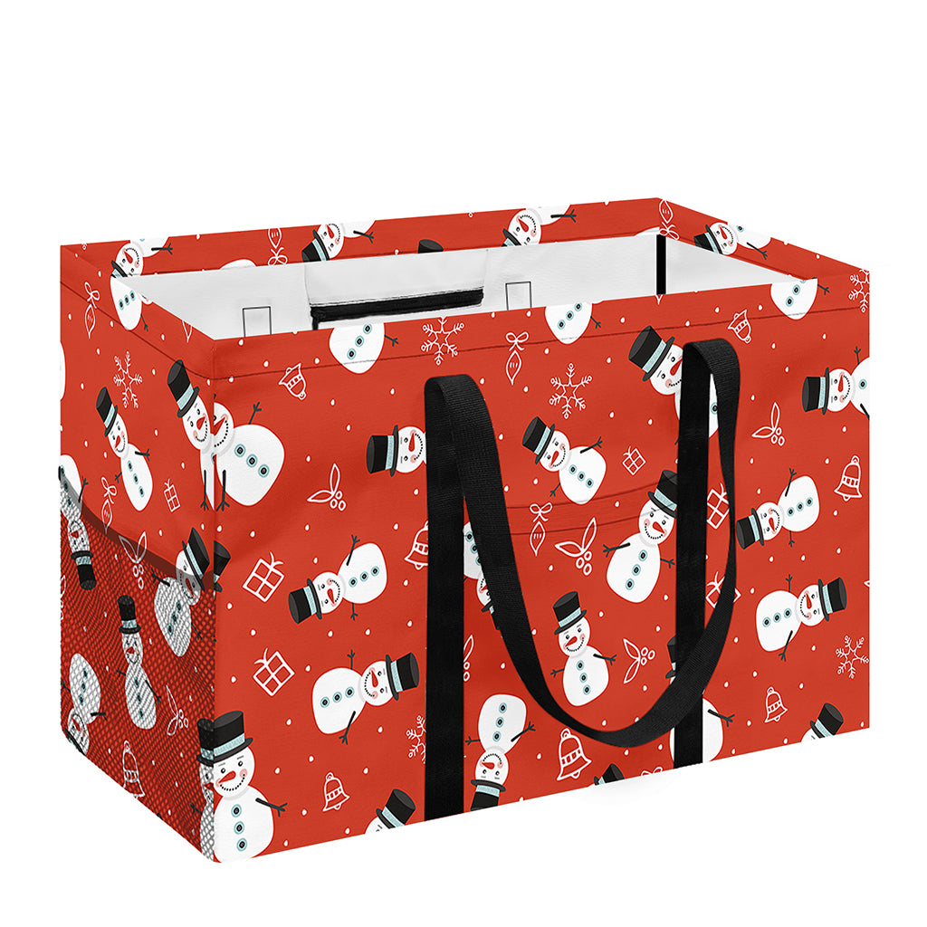 Christmas Snowman Pattern Print Utility Tote Bag