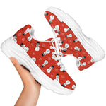 Christmas Snowman Pattern Print White Chunky Shoes