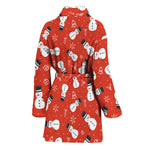 Christmas Snowman Pattern Print Women's Bathrobe