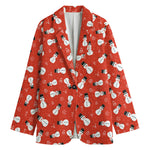 Christmas Snowman Pattern Print Women's Blazer
