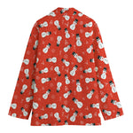 Christmas Snowman Pattern Print Women's Blazer