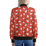 Christmas Snowman Pattern Print Women's Bomber Jacket