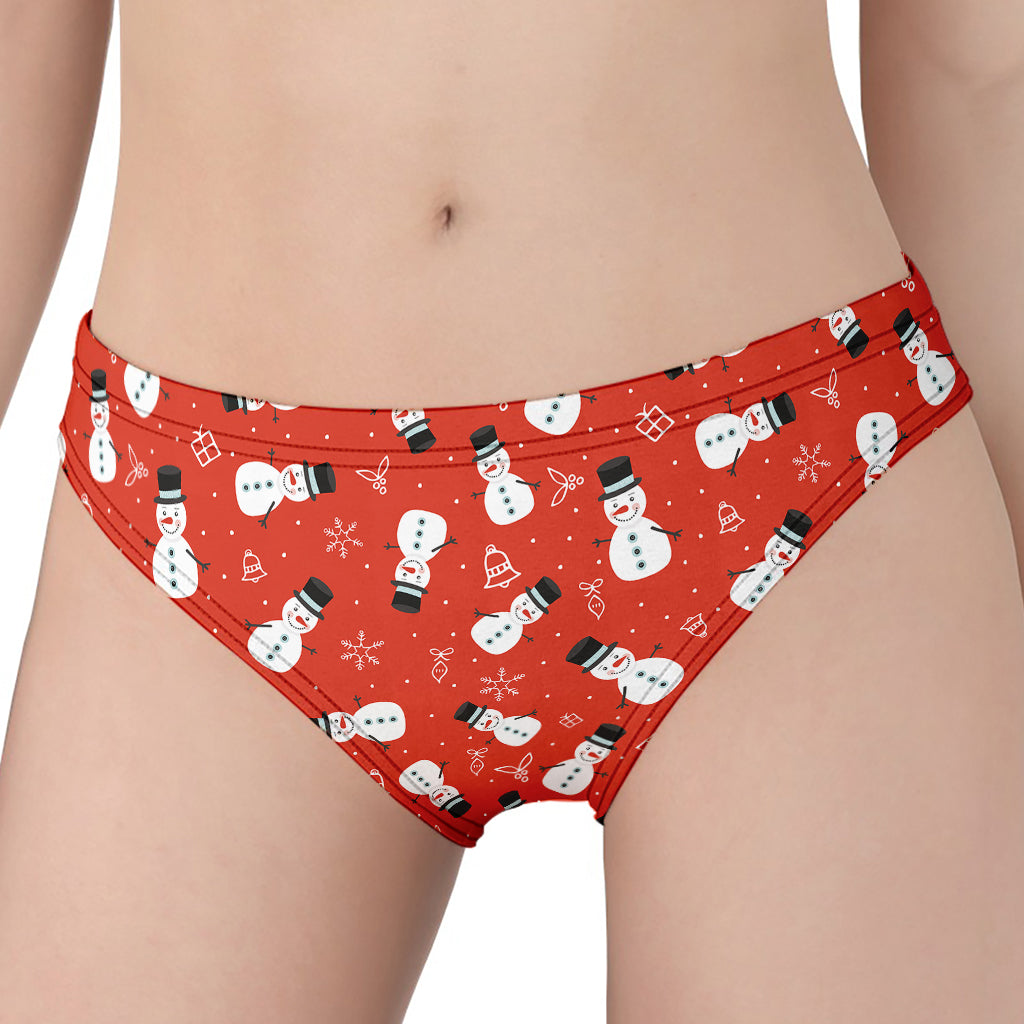 Christmas Snowman Pattern Print Women's Panties