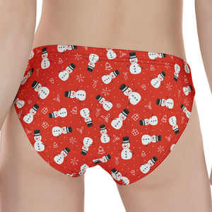 Christmas Snowman Pattern Print Women's Panties